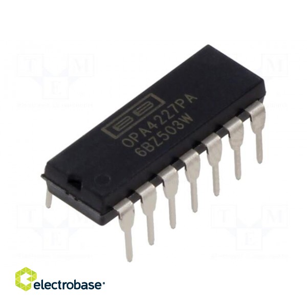 IC: operational amplifier | 8MHz | Ch: 4 | DIP14 | tube | IB: 10nA