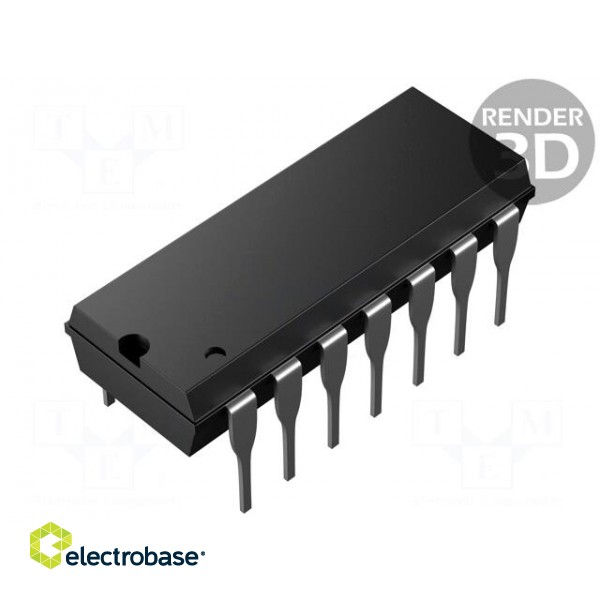 Integrated circuit: digital potentiometer | 10kΩ | SPI | 8bit | DIP14