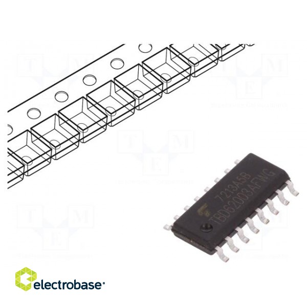 IC: driver | transistor array | PSOP16 | 0.5A | 2÷50V | Ch: 7 | Uin: 0÷25V