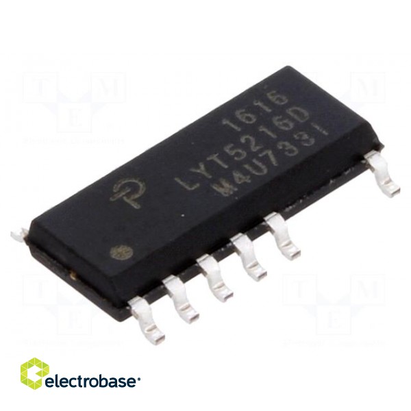 PMIC | AC/DC switcher,LED driver | 90÷308V | Ubr: 650V | SO16B | 4.25Ω