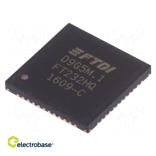 IC: interface | USB-UART, FIFO, MPSSE | Hi-Speed | 3.3÷5VDC | in-tray