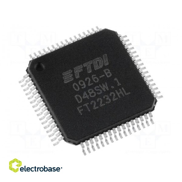 IC: interface | USB-UART x2, FIFO x2, MPSSE x2 | Hi-Speed | LQFP64