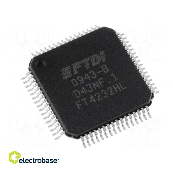 IC: interface | USB-UART x4, MPSSE x2 | Hi-Speed | 3.3÷5VDC | LQFP64