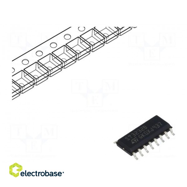 IC: interface | transceiver | RS232 | 400kbps | SO16 | 3÷5.5VDC