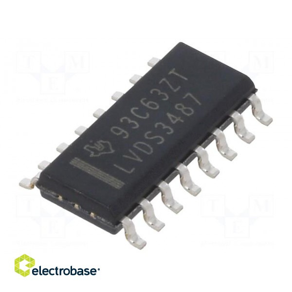 IC: interface | line driver | 400Mbps | 3÷3.6VDC | LVDS | SMD | SO16 | Ch: 4