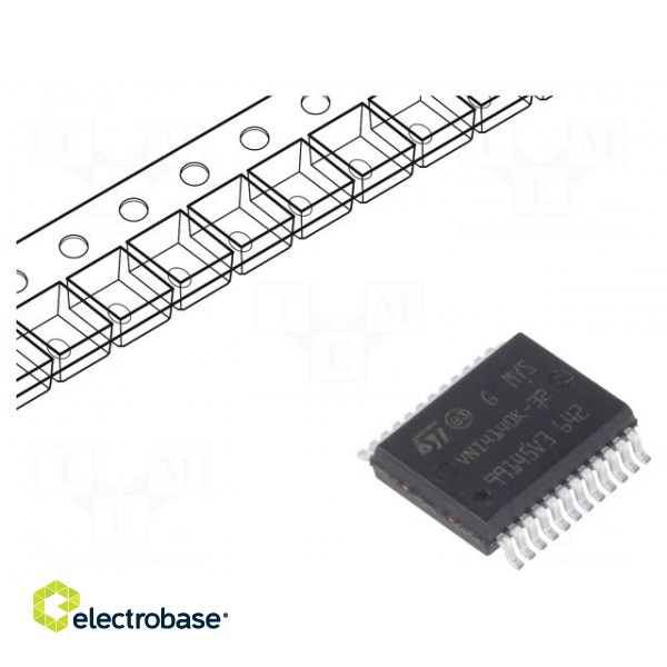IC: power switch | high-side | 1A | Ch: 4 | SMD | PowerSSO24 | tube