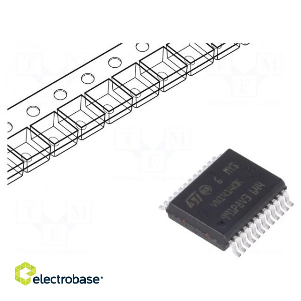 IC: power switch | high-side | 700mA | Ch: 4 | SMD | PowerSSO24 | tube