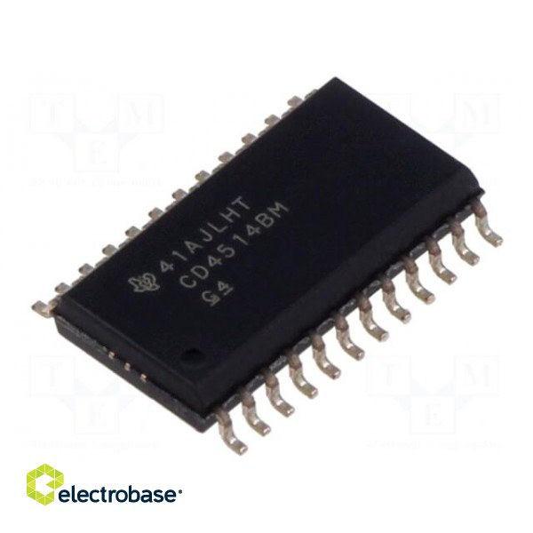 IC: digital | 4 to 16 line,decoder,latch | CMOS | SMD | SO24 | CD4000