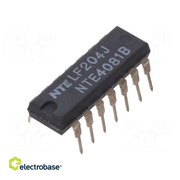 IC: digital | AND | Ch: 4 | IN: 2 | CMOS | THT | DIP14 | 3÷18VDC | -55÷125°C