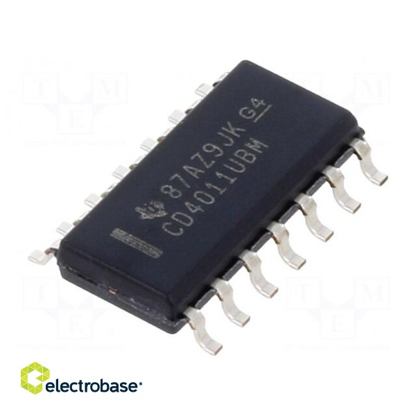 IC: digital | NAND | Ch: 4 | IN: 2 | CMOS | SMD | SOIC14 | 3÷18VDC | -55÷125°C