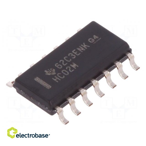 IC: digital | NOR | Channels: 4 | IN: 2 | CMOS | SMD | Series: HC | 2÷6VDC