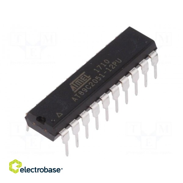 IC: microcontroller 8051 | Flash: 2kx8bit | Interface: UART | DIP20