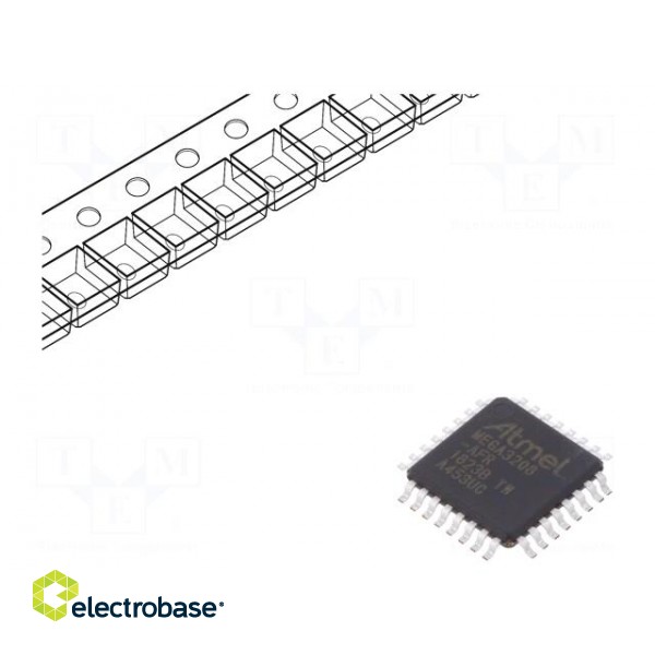 IC: AVR microcontroller | TQFP32 | Interface: I2C,SPI,UART x3