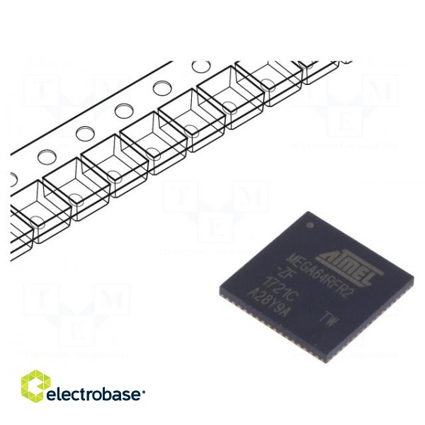 IC: AVR microcontroller | VQFN64 | Ext.inter: 32 | Cmp: 1 | ATMEGA