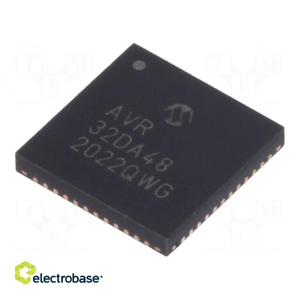 IC: AVR microcontroller | VQFN48 | 1.8÷5.5VDC | Cmp: 3 | AVR32 | AVR-DA