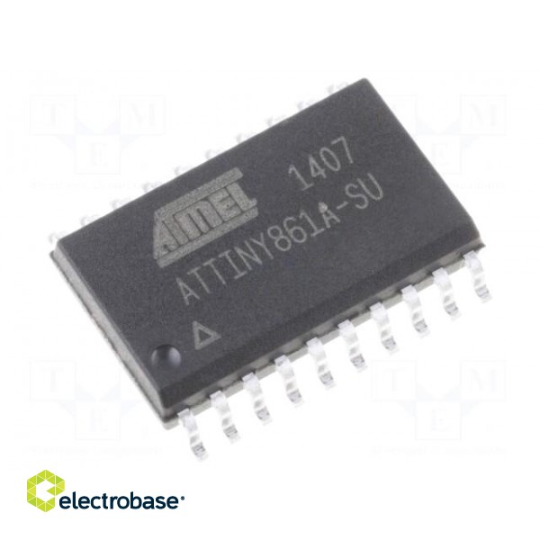 IC: AVR microcontroller | SO20-W | 1.8÷5.5VDC | Ext.inter: 16 | Cmp: 1
