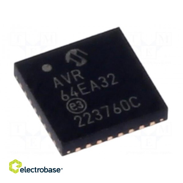 IC: AVR microcontroller | VQFN32 | 1.8÷5.5VDC | Ext.inter: 28 | Cmp: 2