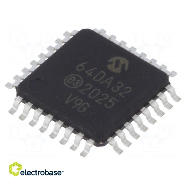 IC: AVR microcontroller | TQFP32 | 1.8÷5.5VDC | Cmp: 3 | AVR64 | AVR-DA
