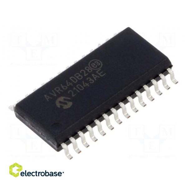 IC: AVR microcontroller | SOIC28 | Ext.inter: 22 | Cmp: 3 | AVR64