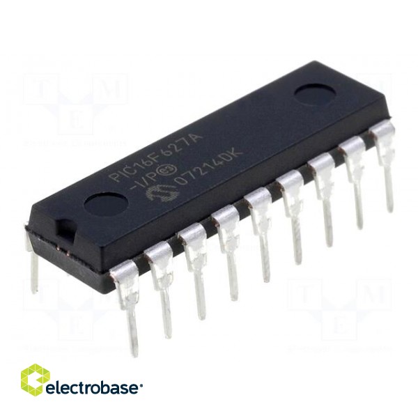 IC: PIC microcontroller | 1.75kB | 20MHz | A/E/USART | 3÷5.5VDC | THT