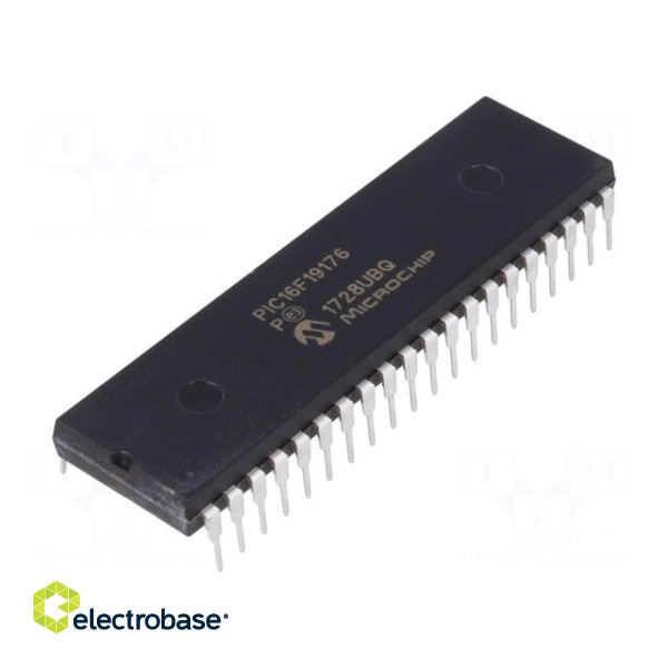 PIC microcontroller | Memory: 28kB | SRAM: 2048B | EEPROM: 256B | THT