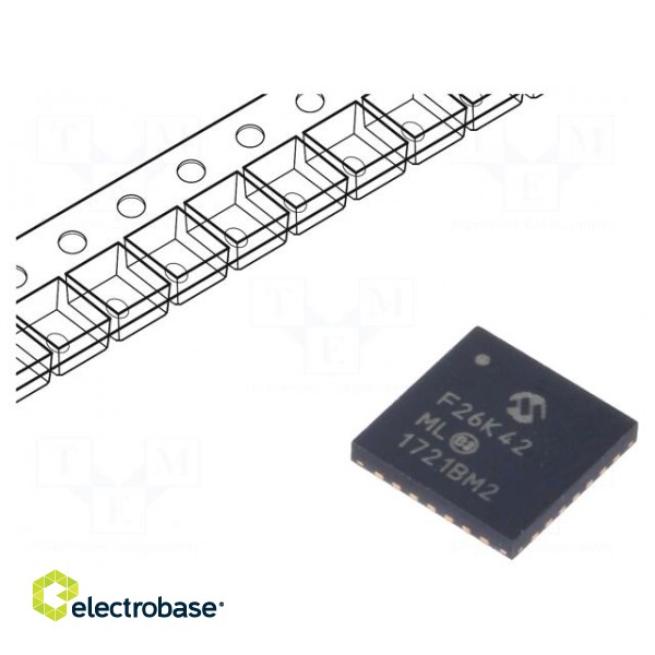 IC: PIC microcontroller | 64kB | 64MHz | 2.3÷5.5VDC | SMD | QFN28 | PIC18