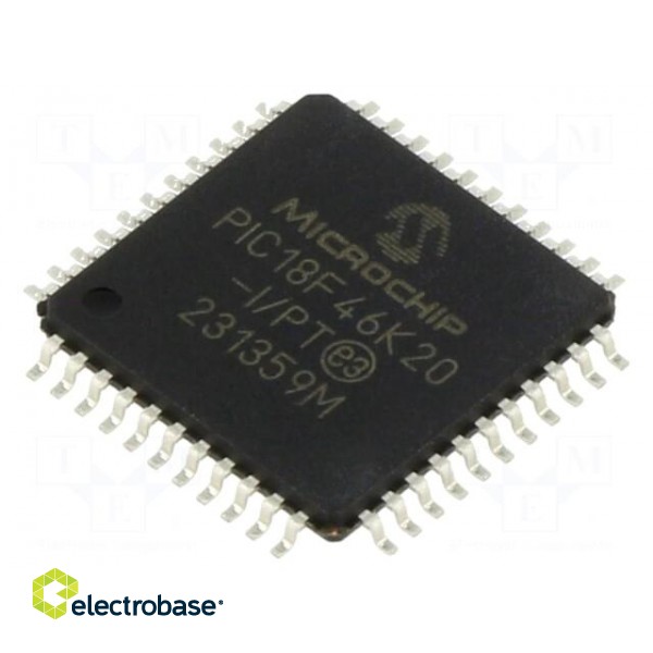 IC: PIC microcontroller | 64MHz | 1.8÷3.6VDC | SMD | TQFP44 | PIC18