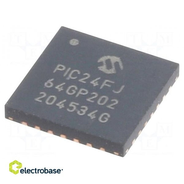 IC: PIC microcontroller | 64kB | 2÷3.6VDC | SMD | QFN28 | PIC24 | 8kBSRAM