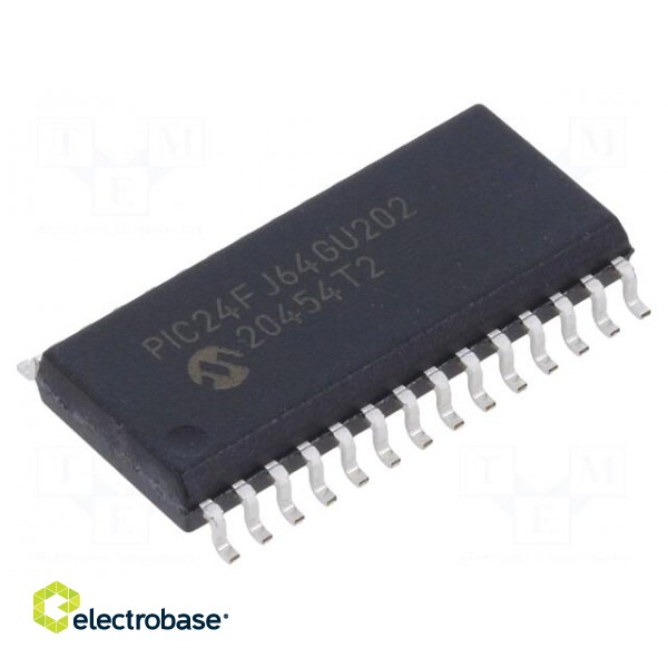 IC: PIC microcontroller | 64kB | 2÷3.6VDC | SMD | SO28 | PIC24 | 8kBSRAM