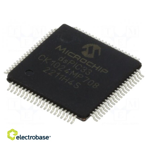 IC: dsPIC microcontroller | 1024kB | 128kBSRAM | TQFP80 | 3÷3.6VDC