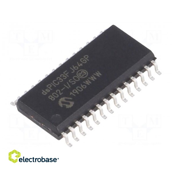 IC: dsPIC microcontroller | 64kB | 16kBSRAM | SO28 | 3÷3.6VDC | DSPIC