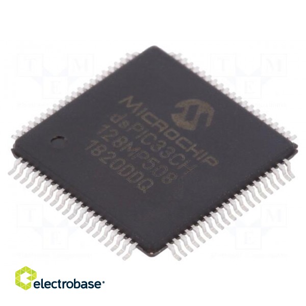 DsPIC microcontroller | SRAM: 20kB | Memory: 128kB | TQFP80 | 3÷3.6VDC