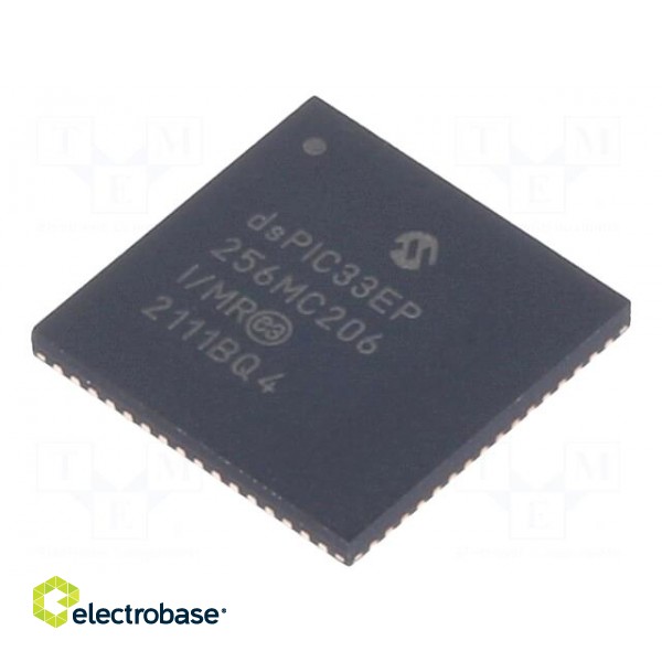 IC: dsPIC microcontroller | 256kB | 32kBSRAM | QFN64 | DSPIC | 0.5mm