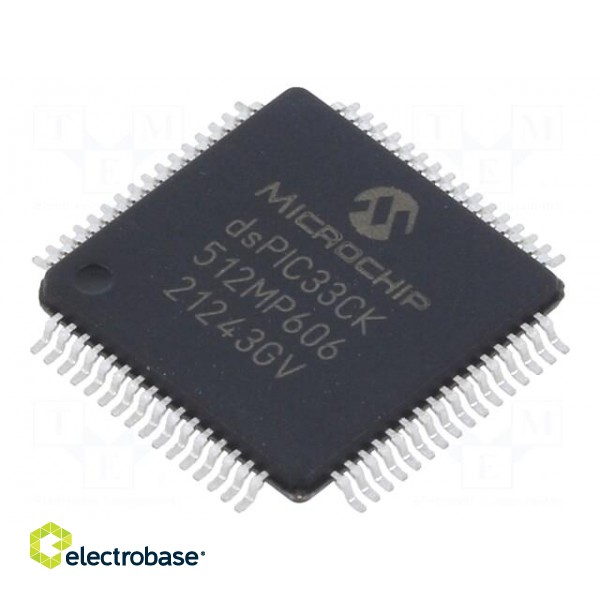 IC: dsPIC microcontroller | 512kB | 64kBSRAM | TQFP64 | DSPIC | 0.5mm