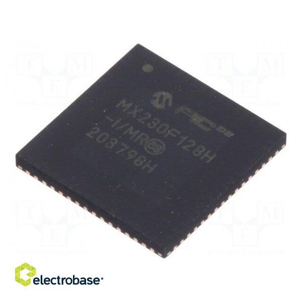 IC: PIC microcontroller | 128kB | 2.3÷3.6VDC | SMD | QFN64 | PIC32