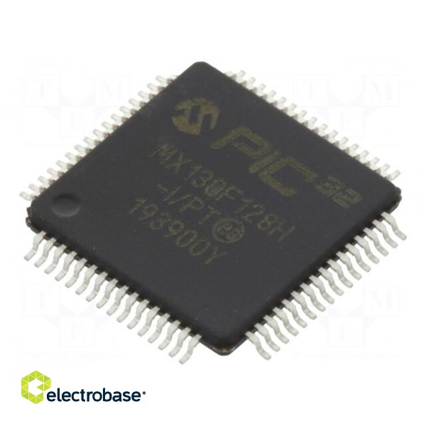 IC: PIC microcontroller | 128kB | 2.3÷3.6VDC | SMD | TQFP64 | PIC32