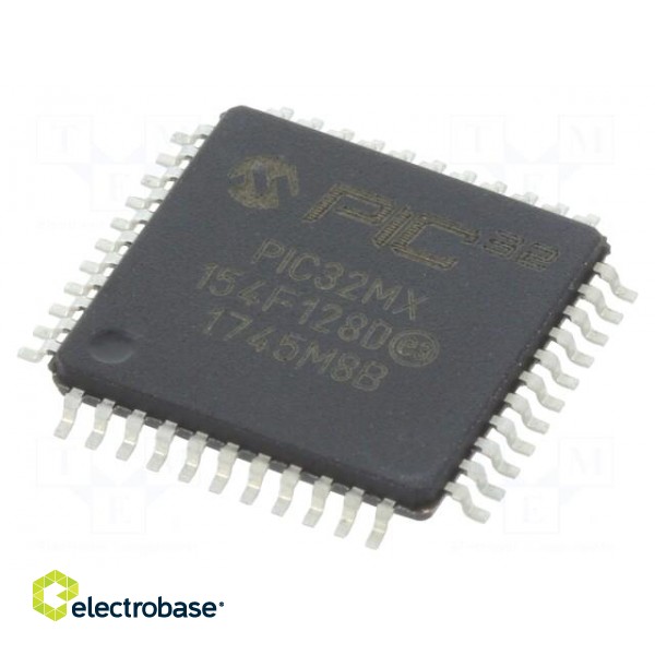 IC: PIC microcontroller | 128kB | 2.5÷3.6VDC | SMD | TQFP44 | PIC32