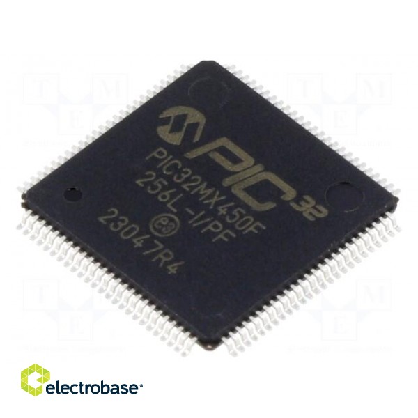 IC: PIC microcontroller | 256kB | 2.3÷3.6VDC | SMD | TQFP100 | PIC32