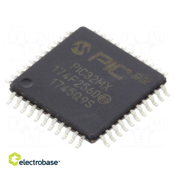 IC: PIC microcontroller | 256kB | 2.5÷3.6VDC | SMD | TQFP44 | PIC32