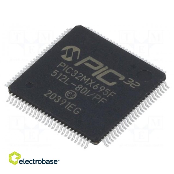 IC: PIC microcontroller | 512kB | 80MHz | 2.3÷3.6VDC | SMD | TQFP100-EP