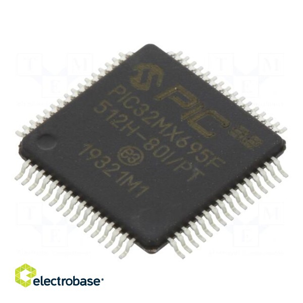 IC: PIC microcontroller | 512kB | 80MHz | 2.3÷3.6VDC | SMD | TQFP64