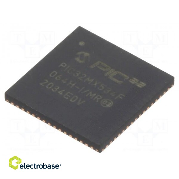 IC: PIC microcontroller | 64kB | 2.3÷3.6VDC | SMD | QFN64 | PIC32