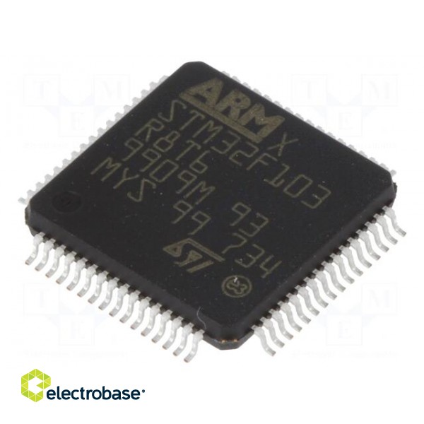 IC: ARM microcontroller | 72MHz | LQFP64 | 2÷3.6VDC | 16bit timers: 4