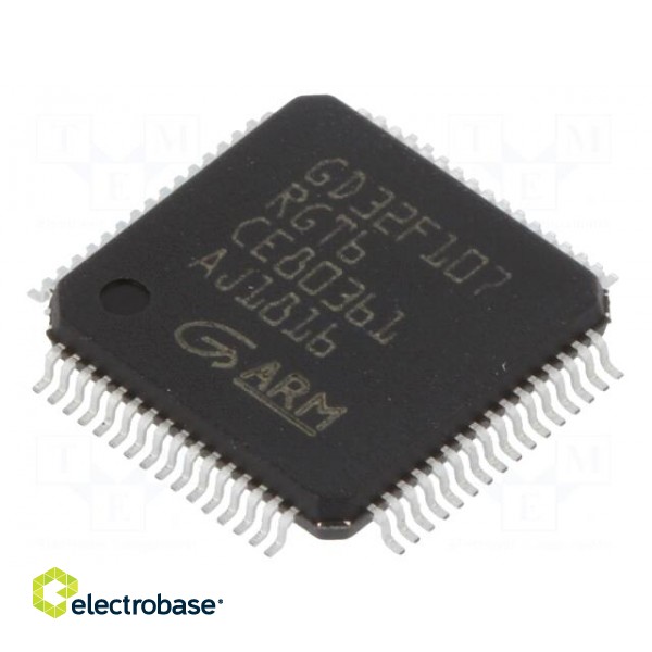 IC: ARM microcontroller | LQFP64 | 10kBSRAM,1MBFLASH | 3.3VDC