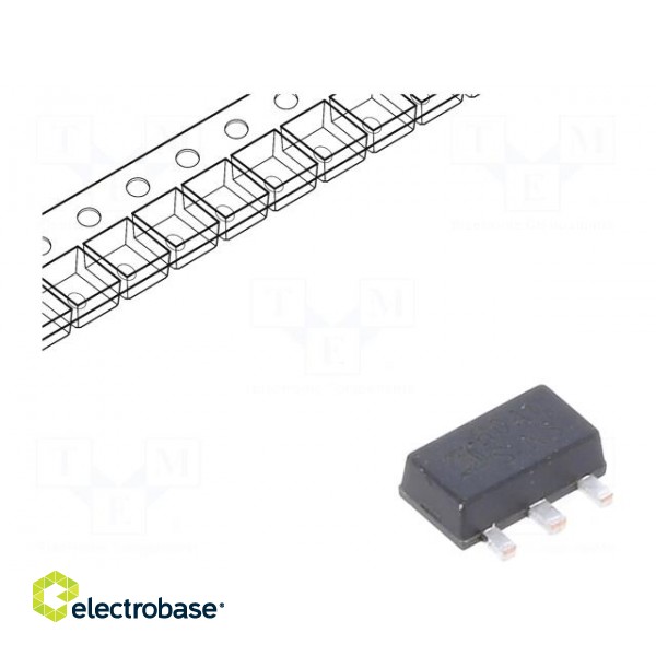 IC: voltage regulator | LDO,linear,fixed | 10V | 0.1A | SOT89 | SMD