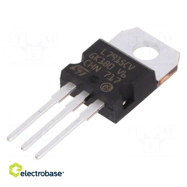 IC: voltage regulator | linear,fixed | -15V | 1.5A | TO220AB | THT