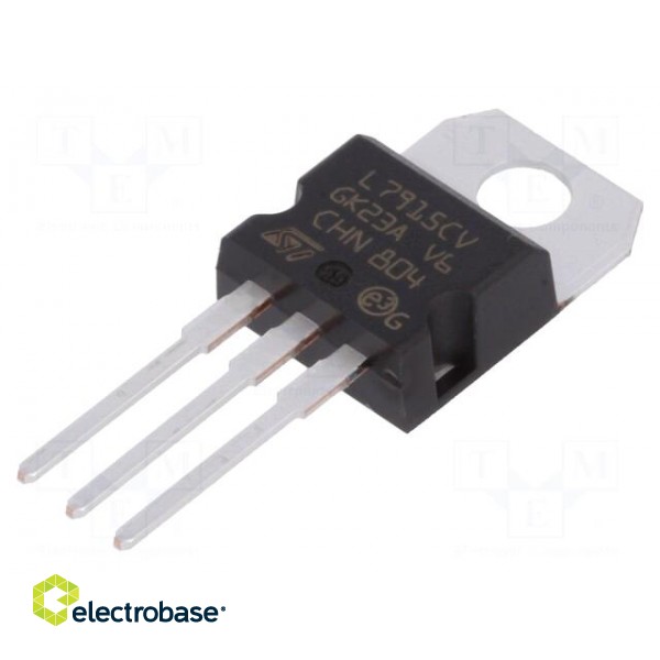 IC: voltage regulator | linear,fixed | -15V | 1A | TO220 | THT