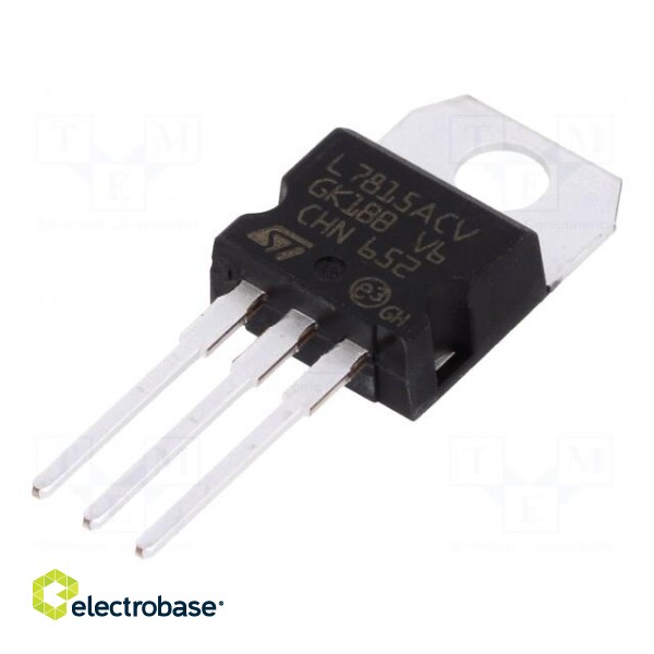 IC: voltage regulator | linear,fixed | 15V | 1.5A | TO220AB | THT