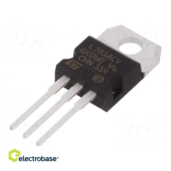 IC: voltage regulator | linear,fixed | 18V | 1.5A | TO220AB | THT