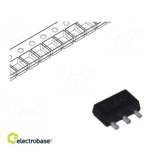 IC: voltage regulator | linear,fixed | 5V | 0.1A | SOT89 | SMD | ±4% | Ch: 1